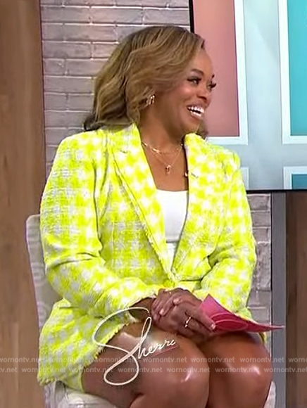 Laila Muhammad's yellow tweed blazer on Sherri