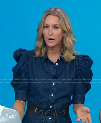 Lara's puff sleeve denim dress on Good Morning America