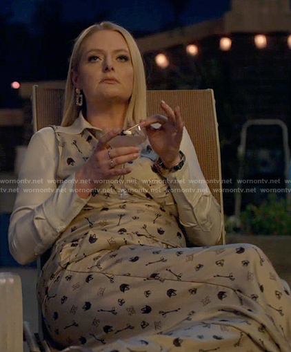 Lexi's monogram print top and pants set on Not Dead Yet