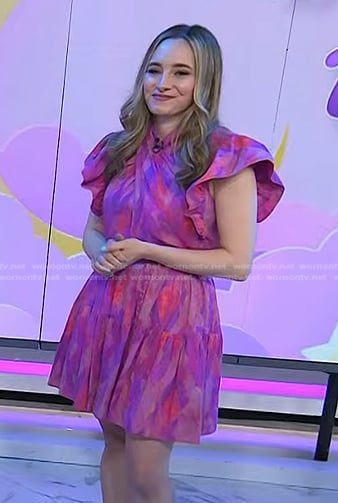 Lexie Sachs's pink ruffle twist mini dress on Today