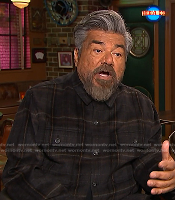 George Lopez's black plaid shirt on E! News