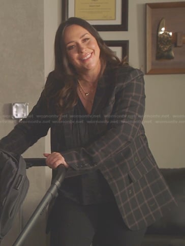 Maddie's black plaid blazer on 9-1-1