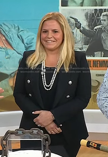 Mari-Claudia Jiménez's black blazer with silver buttons on Today