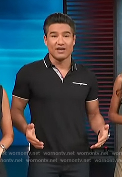 Mario's black polo on Access Hollywood