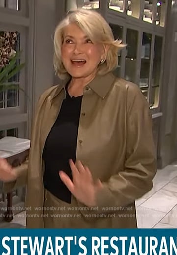 Martha Stewart's leather shirt on Access Hollywood