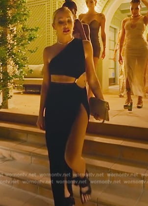 Mary's black cutout dress on Selling Sunset