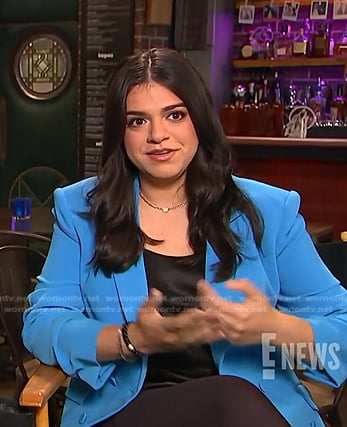 Mayan Lopez's blue double breasted blazer on E! News