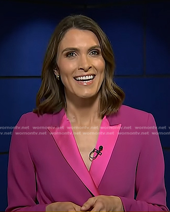Molly Hunter's pink tie waist blazer on Today