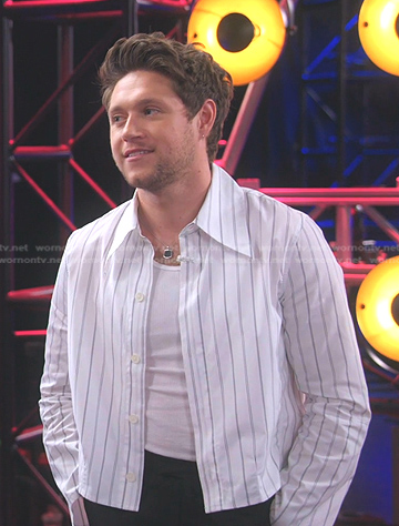 Niall Horan's white striped button down shirt on The Voice