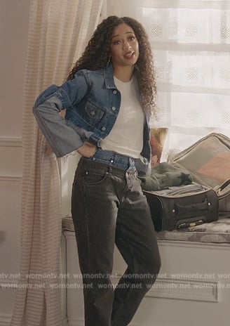 Olivia's distressed denim jacket on All American
