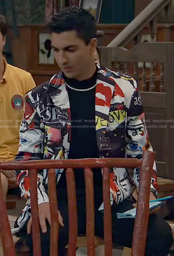 Parker's graphic print blazer on Bunkd