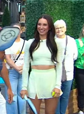 Parris Todd's yellow check cropped top and skirt on Good Morning America