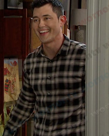 Paul's black plaid shirt on Days of our Lives