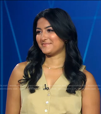 Reena's beige vest on Good Morning America