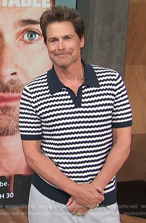 Rob Lowe's striped polo on Access Hollywood