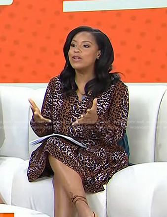 Sheinelle's brown leopard dress on Today
