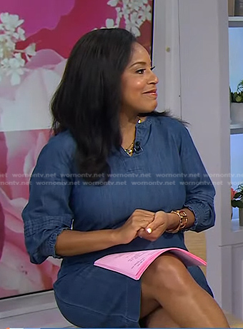 Sheinelle's denim shift dress on Today