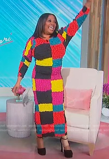 Sherris' multicolored textured dress on Sherri