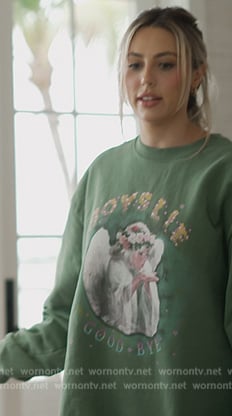 Sophia's green Boys Lie sweatshirt on The Family Stallone