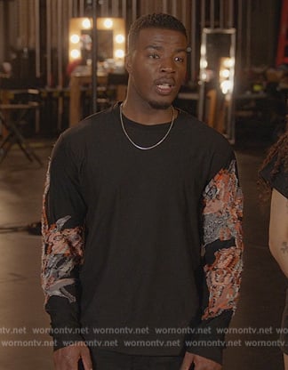 Spencer's black feather trim sweatshirt on All American