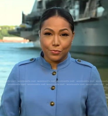 Stephanie's blue military jacket on Good Morning America