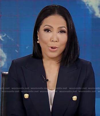 Stephanie's navy double breasted blazer on Good Morning America