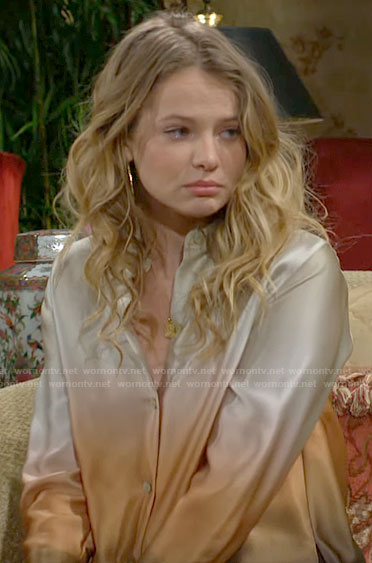Summer's ombre button down shirt on The Young and the Restless