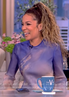 Sunny's blue printed maxi dress on The View