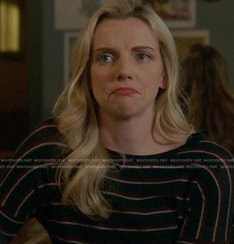 Sylvie's navy striped sweater on Chicago Fire