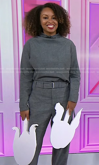 Talia Parkinson-Jones's grey top and belted pants on Today