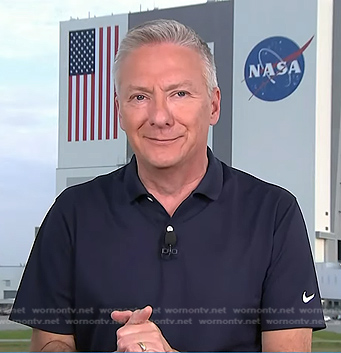 Tom Costello's navy polo shirt on Today