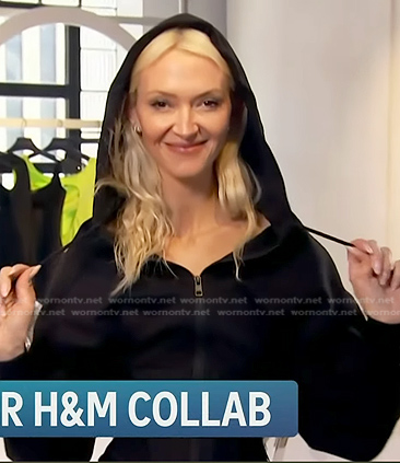Zanna Roberts Rassi's black corset hoodie on Access Hollywood