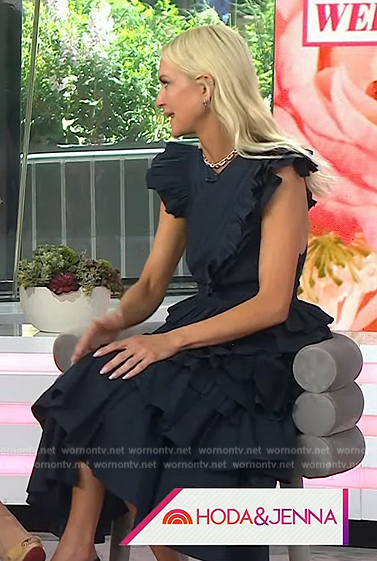 Zanna Roberts' navy ruffle dress on Today