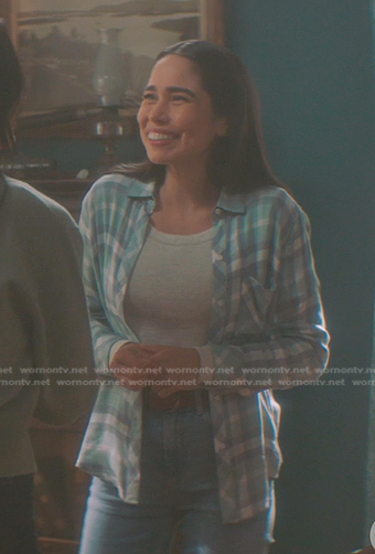 Addy's green plaid shirt on Nancy Drew