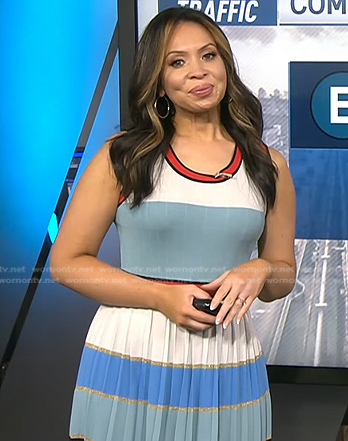 Adelle's striped sleeveless knit dress on Today