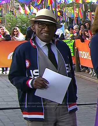 Al's navy Team USA track jacket on Today