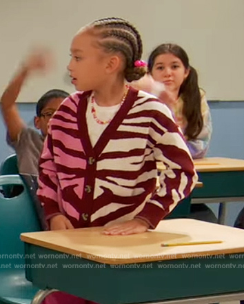 Alice's zebra stripe colorblock cardigan on Ravens Home