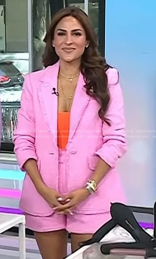 Ami Desai's pink tweed blazer and shorts on Today