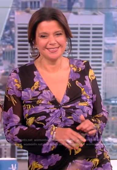 Ana's black floral gathered dress on The View