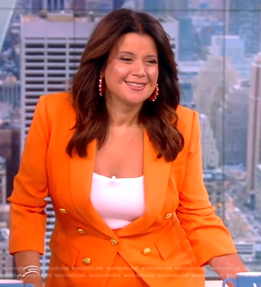 Ana's orange double breasted blazer on The View