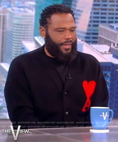 Anthony's heart print cardigan on The View