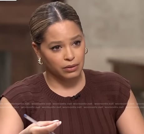 Antonia Hylton's brown ribbed top on NBC News
