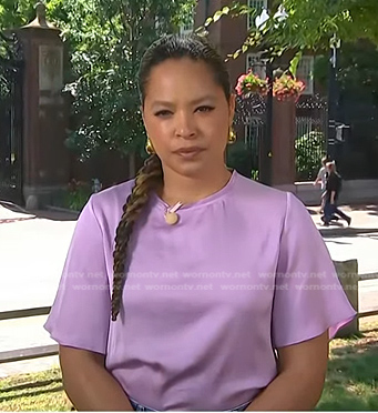 Antonia Hylton's lilac short sleeve top on Today