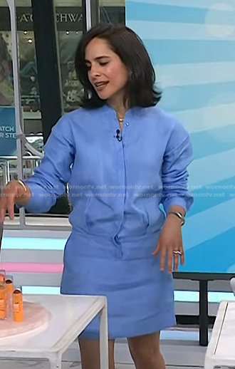 Bahar Takhtehchian's blue linen mini dress on Today