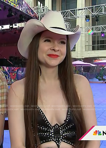 Bailey Salisbury's black studded butterfly top on Today