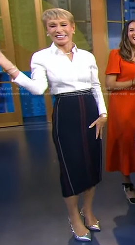 Barbara Corcoran's stitched pencil skirt on Good Morning America