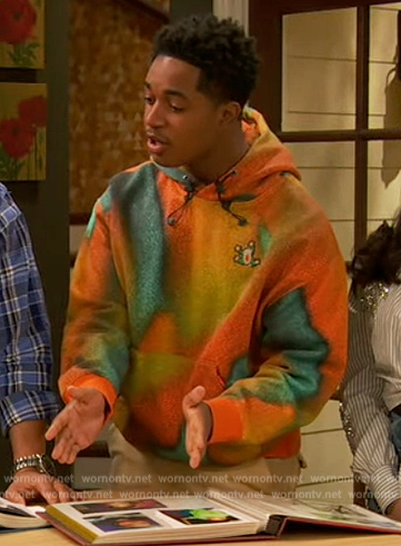 Booker's orange tie dye hoodie on Ravens Home