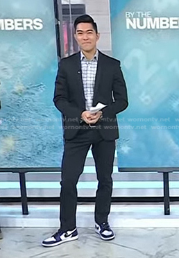 Brian Cheung's purple and white Nike Sneakers on Today