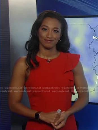 Brittany Bell's red ruffle dress on Good Morning America