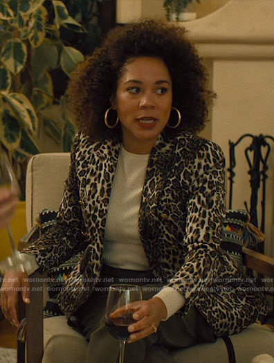 Carolyn's leopard print blazer on Based on a True Story